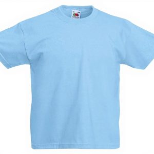 T-shirt garçon Fruit of the Loom coton lourd col rond bleu