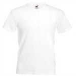 T-shirt homme col V Fruit of the Loom coton doux 3XL blanc