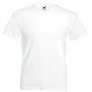 T-shirt homme col V Fruit of the Loom coton doux 3XL blanc