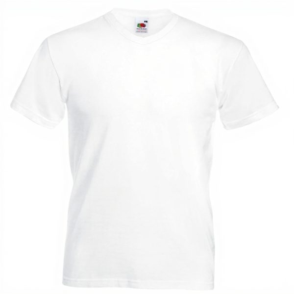 T-shirt homme col V Fruit of the Loom coton doux 3XL blanc