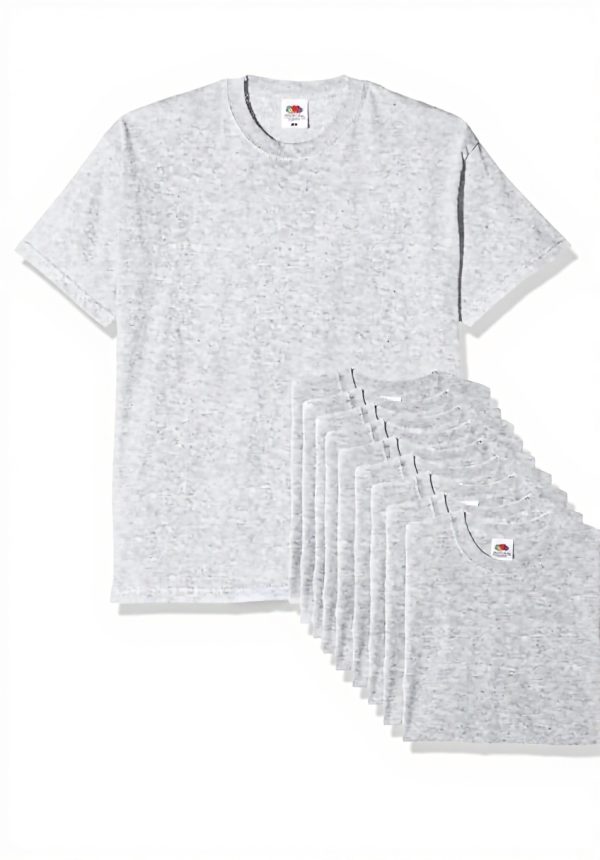 T-shirt Fruit of The Loom Homme Lot Gris Confortable