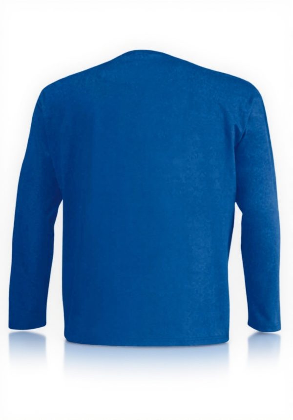 T-shirt homme Fruit of the Loom coton manches longues bleu