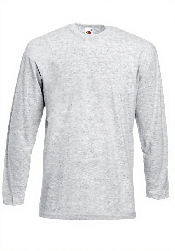T-shirt homme Fruit of the Loom coton manches longues bleu