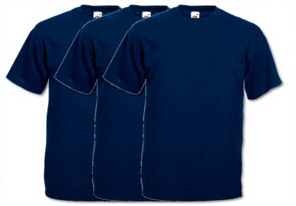 T-shirt homme Fruit of The Loom 3 pack coton classique bleu