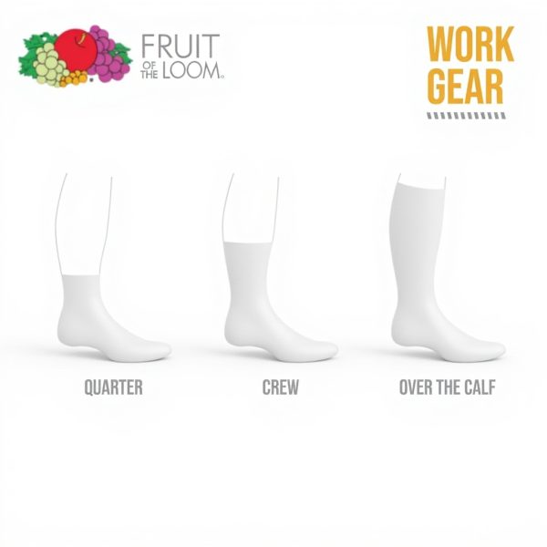 Fruit of the Loom Work Crew Socks 10-Pack Men White