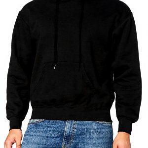 Womens Hooded Sweatshirt Fruit of the Loom Black Zip Pocket