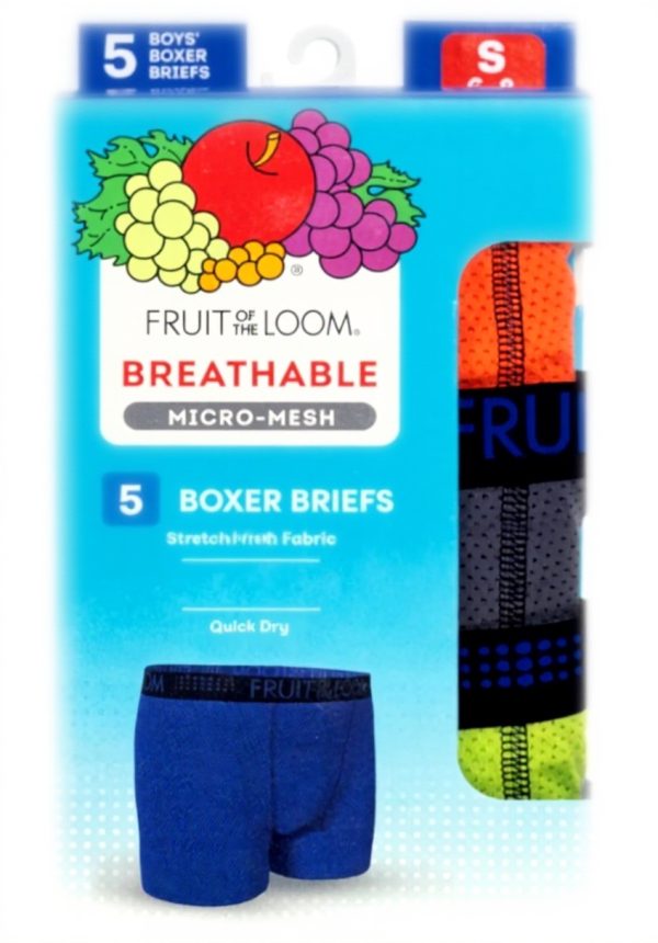 Boxers Garçon Fruit of the Loom Lot de 5 Micro Maille