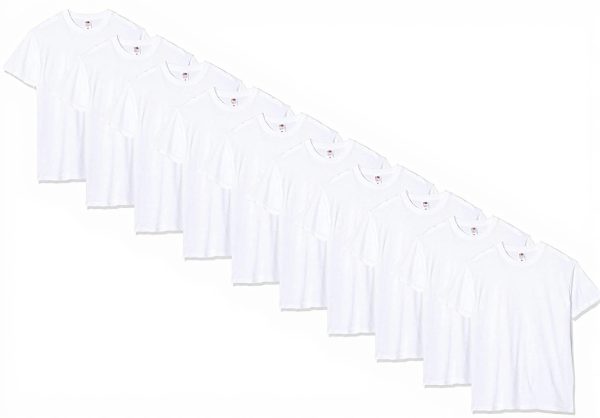 Fruit of the Loom Heavy Cotton T-Shirt Pack Men White Large