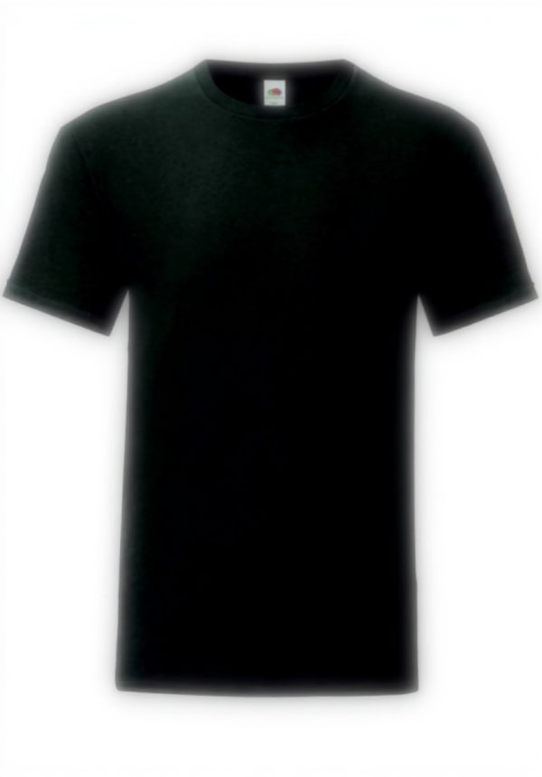 T-shirt Homme Fruit of the Loom Noir Slim Fit Manches