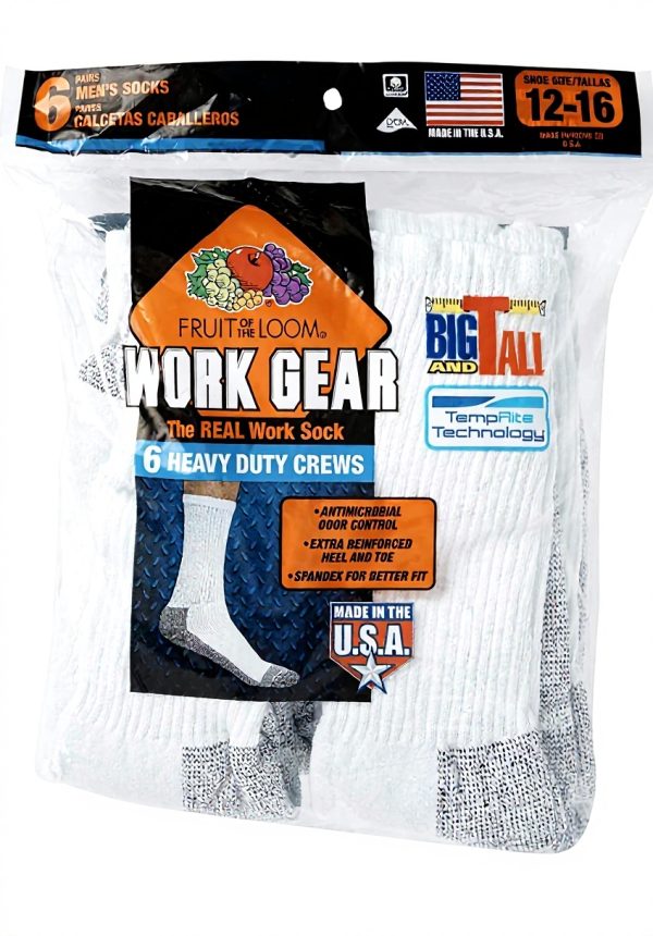 Chaussettes homme Fruit of the Loom confort coton lot 10