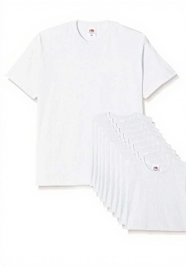 Fruit of the Loom 10 Pack Mens T-Shirts White Medium