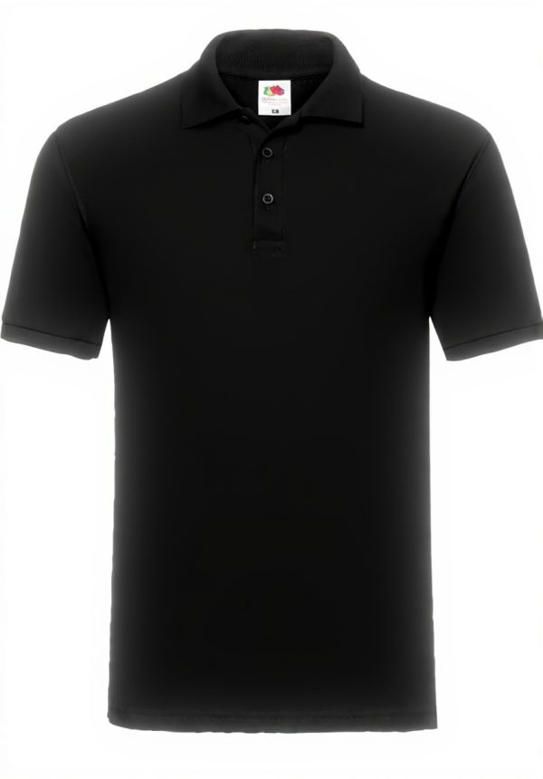 Fruit of the Loom Men's Polo Shirt Black XXL Cotton