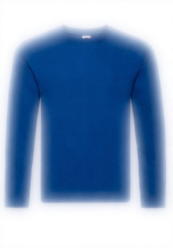 T-shirt homme Fruit of the Loom manches longues coton bleu