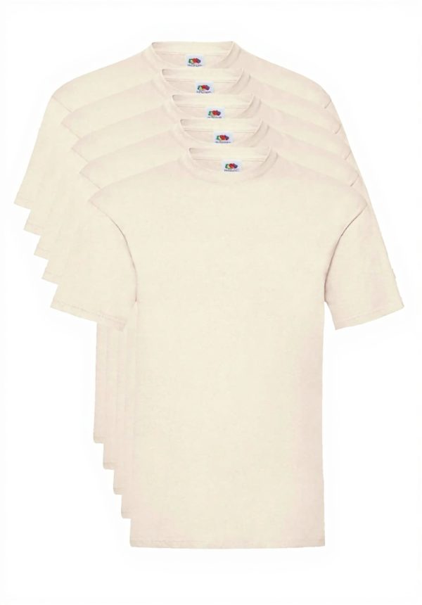 Fruit of the Loom Valueweight T-Shirt 5 Pack Men Ecru