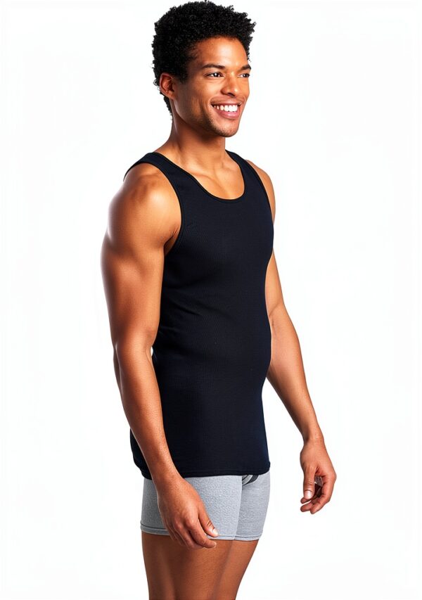 Fruit of the Loom Débardeur Homme Coton Mélangé Blanc-4