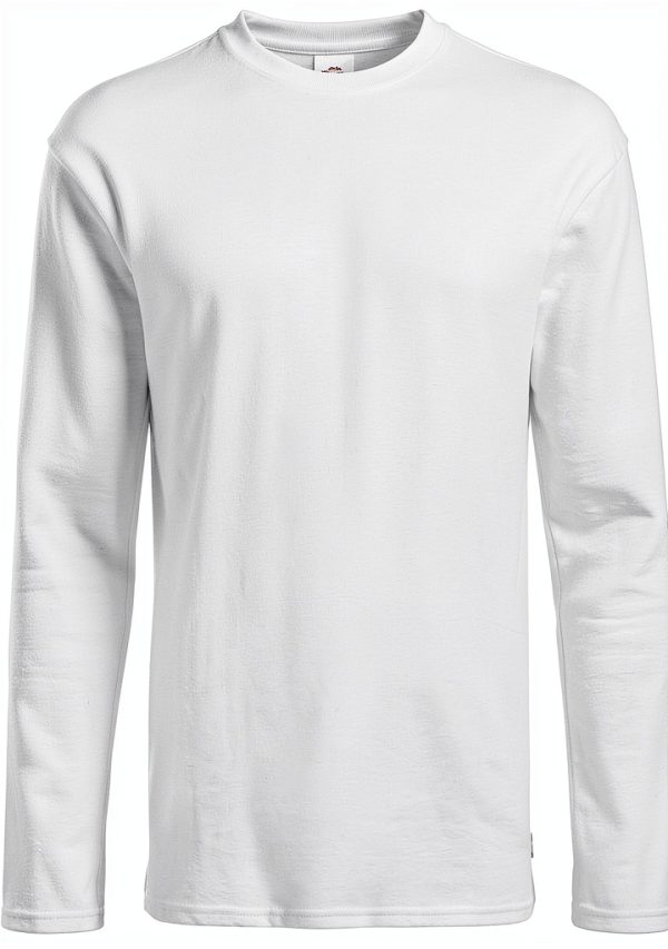 T-shirt homme Fruit of the Loom manches longues coton blanc