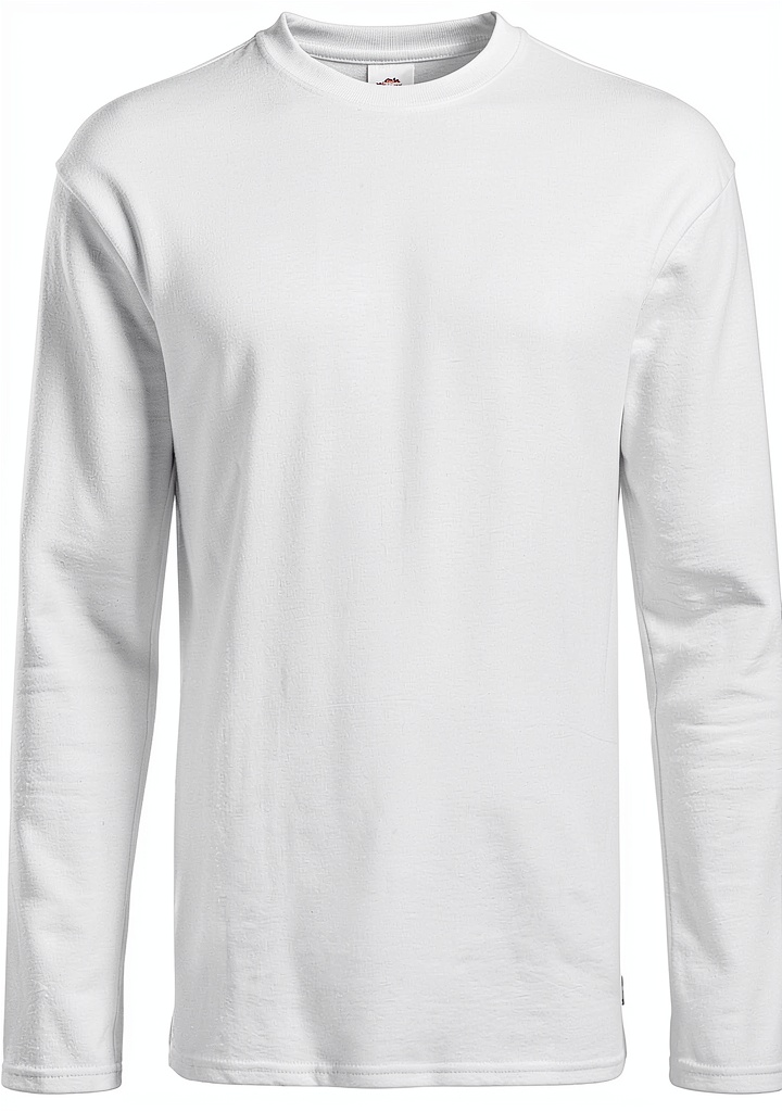 T-shirt homme Fruit of the Loom manches longues blanc sur mannequin