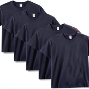 T-shirt Homme Multipack 5 Col Ras du Cou Blanc Bleu Noir-0