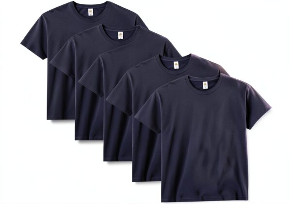T-shirt Homme Multipack 5 Col Ras du Cou Blanc Bleu Noir-0