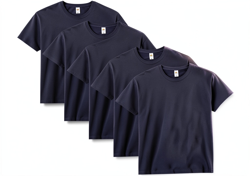 Pack de 5 t-shirts pour homme en couleurs variées sur un fond neutre