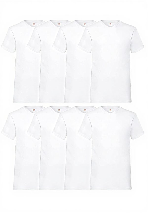 Fruit of the Loom V-Neck T-Shirts Men 10-Pack White XX-Large