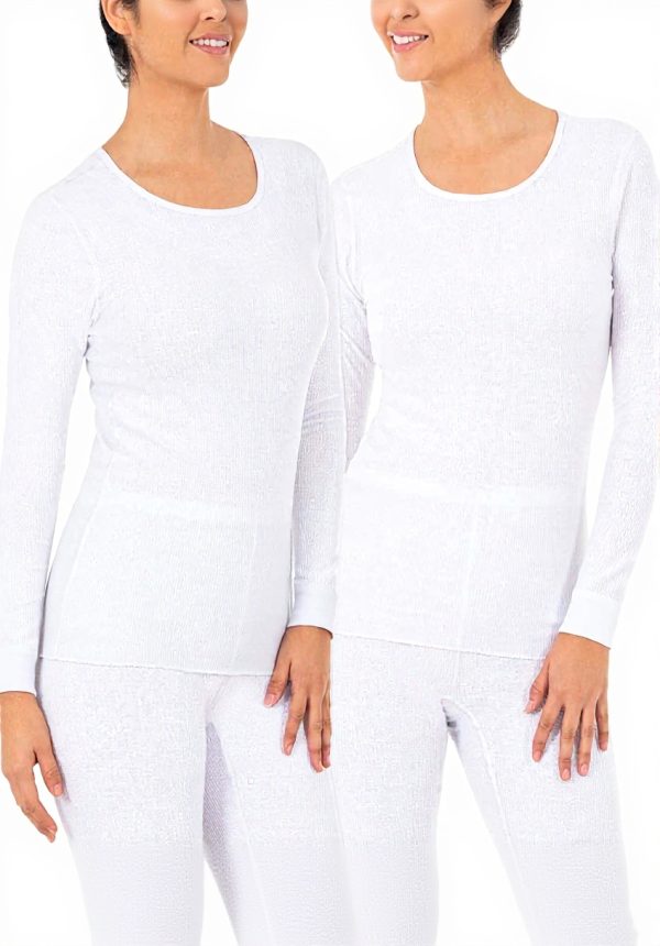 Fruit of the Loom Womens Thermal Top Micro Waffle Crew