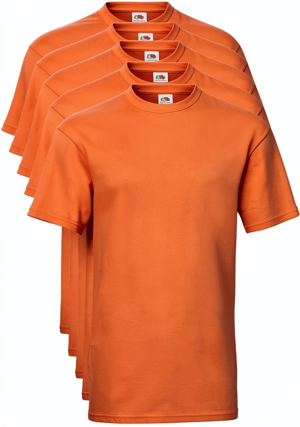 T-shirt homme Fruit of the Loom Valueweight 5 pack orange