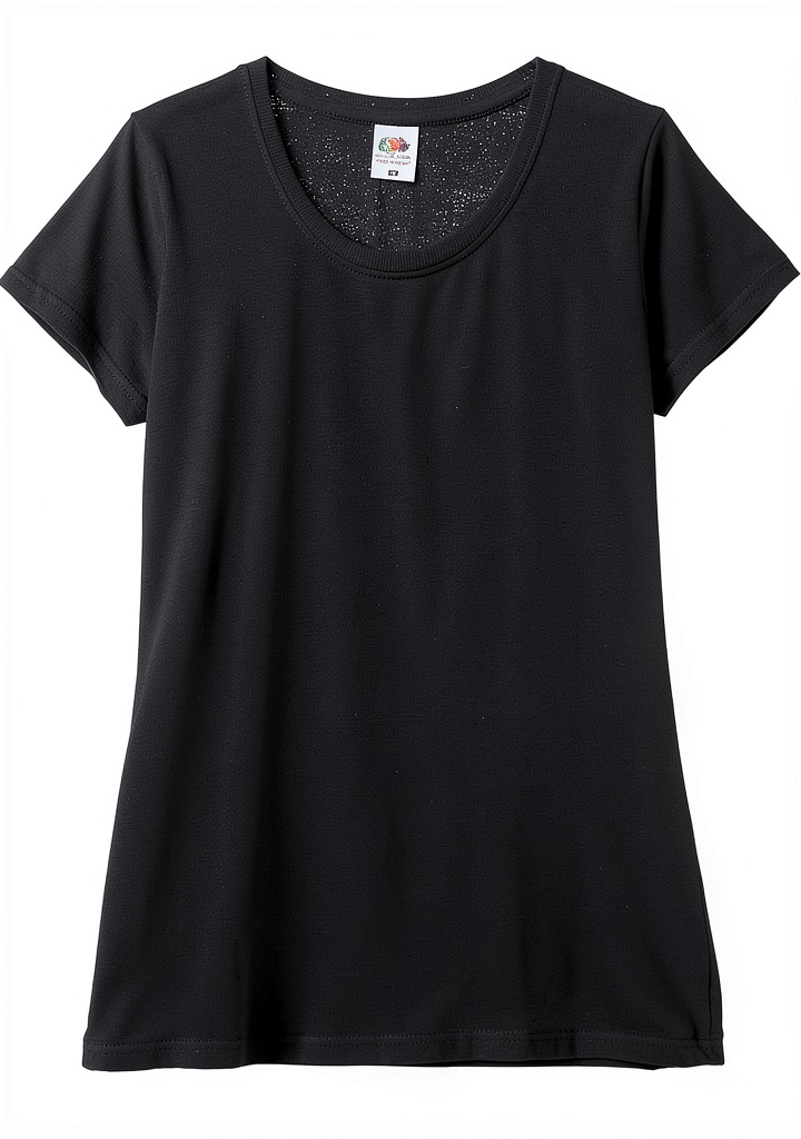 T-shirt femme Fruit of the Loom en couleur blanche sur mannequin
