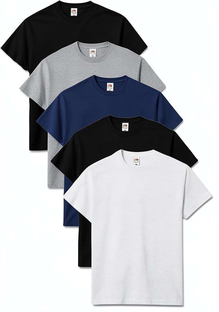 'Lot de 5 t-shirts Fruit of the Loom en couleurs assorties'
