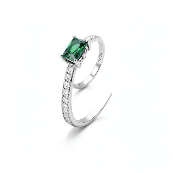 Bague Tanzanite S925 Émeraude Synthétique Cadeau Femme-4