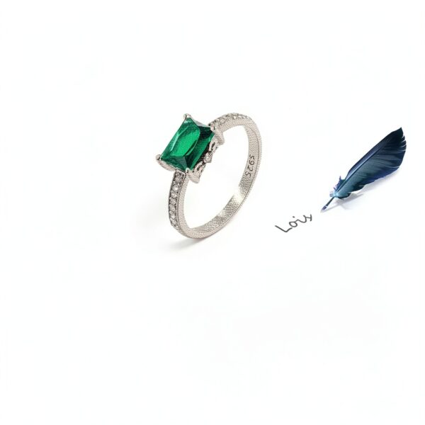 Bague Tanzanite S925 Émeraude Synthétique Cadeau Femme-5