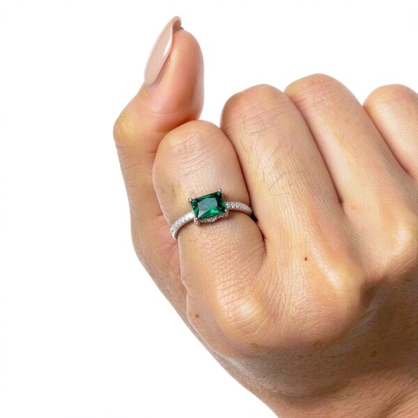 Bague Tanzanite Argent S925 Émeraude Synthétique Cadeau-3