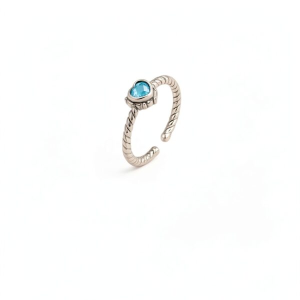 Bague Turquoise Synthétique Argent S925 Cadeau Femme Élégant-4