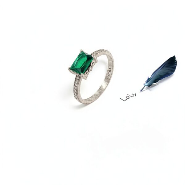 Bague Tanzanite Argent S925 Émeraude Synthétique Cadeau-5