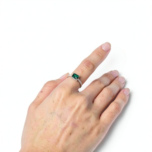 Bague Tanzanite Argent S925 Émeraude Synthétique Cadeau-1