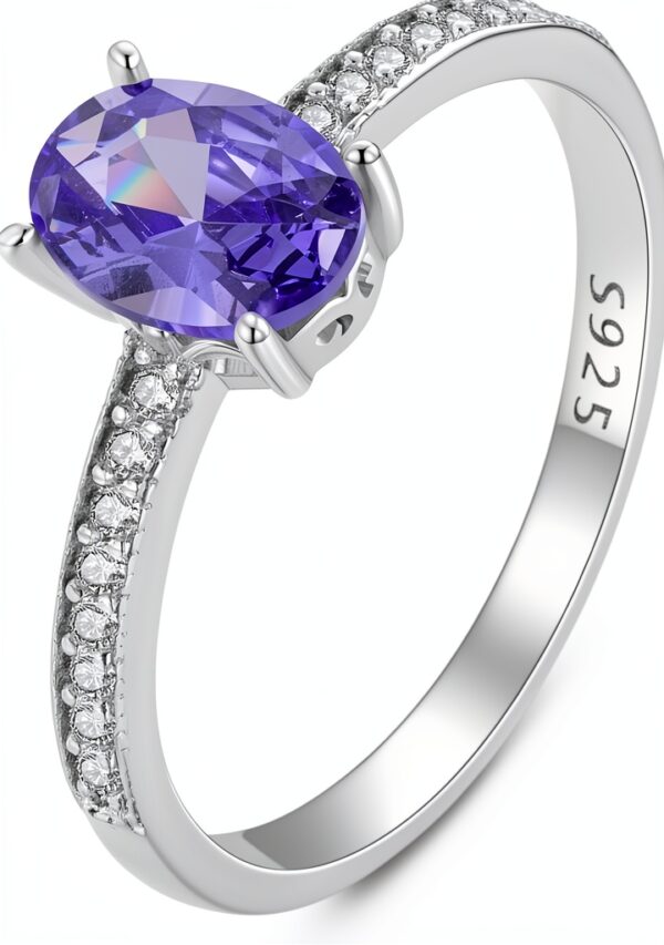 Bague tanzanite S925 émeraude synthétique cadeau femme-0