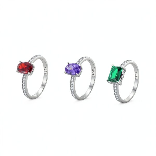 Bague tanzanite S925 émeraude synthétique cadeau femme-5