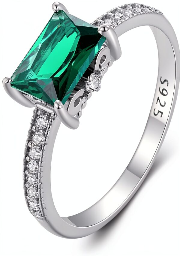 Bague Tanzanite S925 Émeraude Synthétique Cadeau Femme-0
