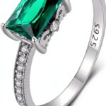 Bague Tanzanite Argent S925 Émeraude Synthétique Cadeau-0