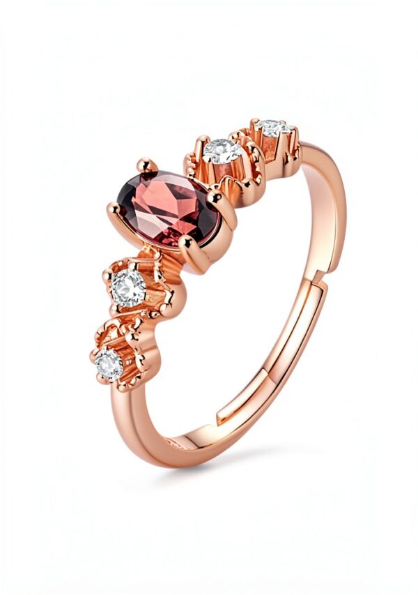 Bague zircon argent sterling cadeau femme élégante ajustable-2