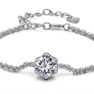 Bracelet Moissanite 1ct S925 Platine plaqué-0
