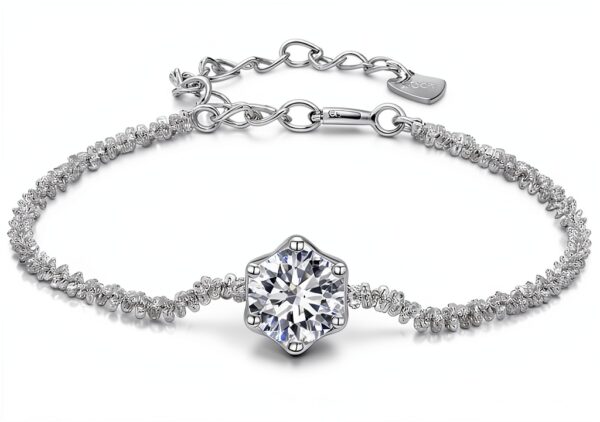 Bracelet Moissanite 1ct S925 Platine plaqué-0
