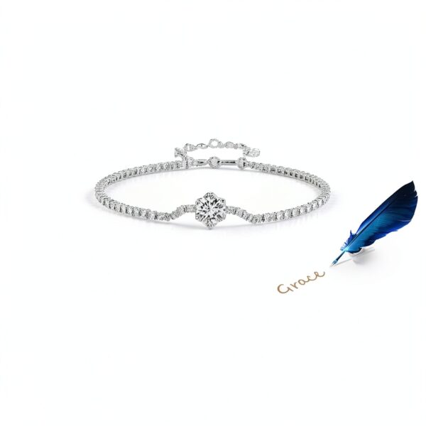 Bracelet Moissanite 1ct S925 Platine-3