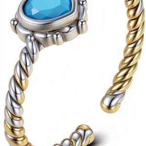 Bague turquoise argent hypoallergénique femme-0