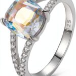 Bague pont arc en argent S925 Zircon brillant-0
