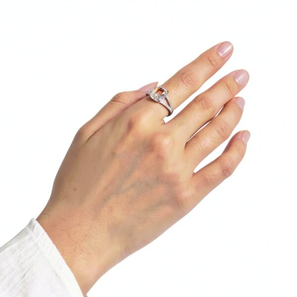 Bague pont arc en argent S925 Zircon brillant-1