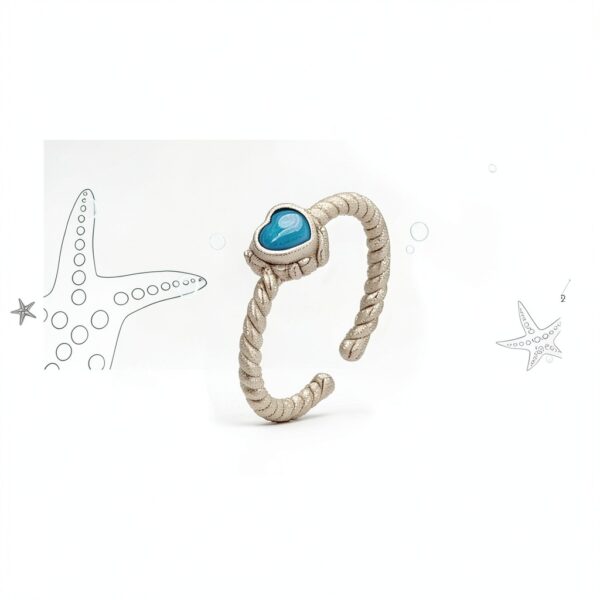 Bague turquoise argent hypoallergénique femme-3