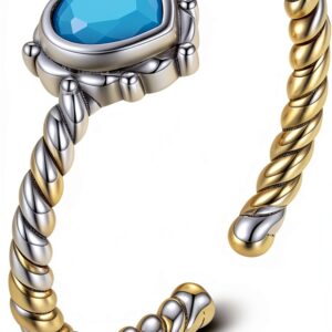 Bague S925 Turquoise synthétique Argent oxydé-0