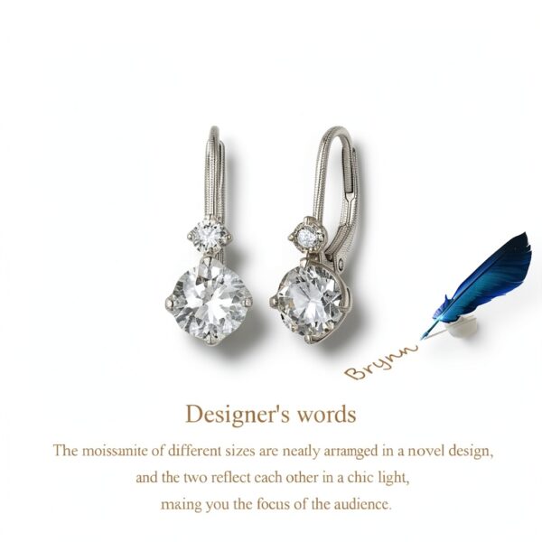 Boucles d'oreilles Moissanite S925 Platine plaqué-4