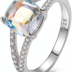 Bague en forme de pont S925 avec zircons brillants pour-0